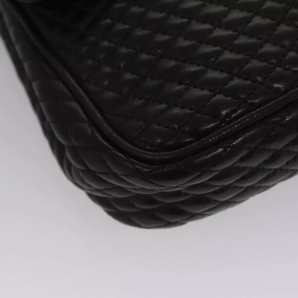 BALLY Quilted Chain Shoulder Bag Leather Black Auth 109809 - Picture 4 of 16